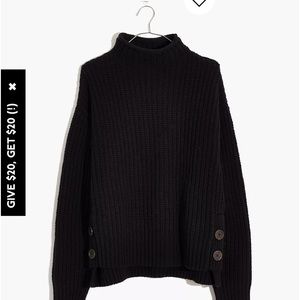 Madewell mockneck side button pullover sweater